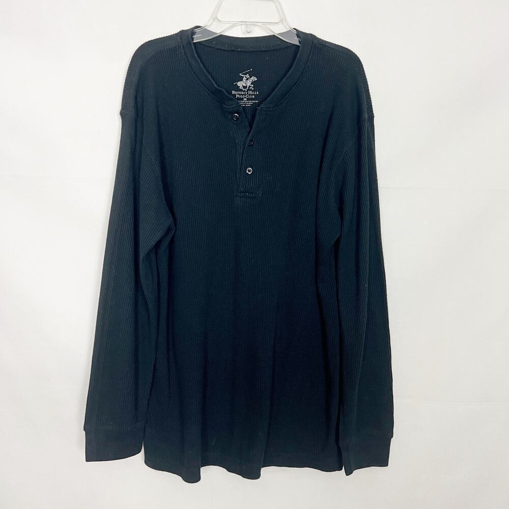 Beverly Hills Polo Club Men's 1/4 Button Henley Thermal Size Medium